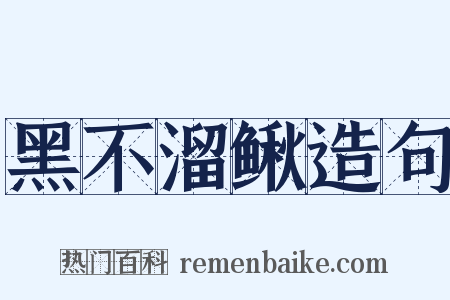 黑不溜鳅造句是什么意思的图片